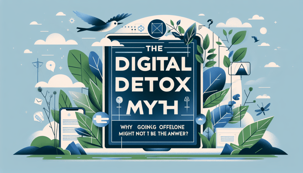 Person sitting peacefully with phone beside them in balanced technology use